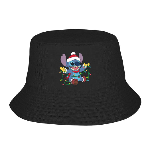 Stitch Christmas Bucket Hat For Unisex Summer Lilo Stitch Sun Hat Hip Hop Foldable