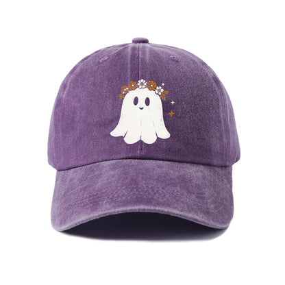 Floral Crown Ghost Graphic Baseball Cap
