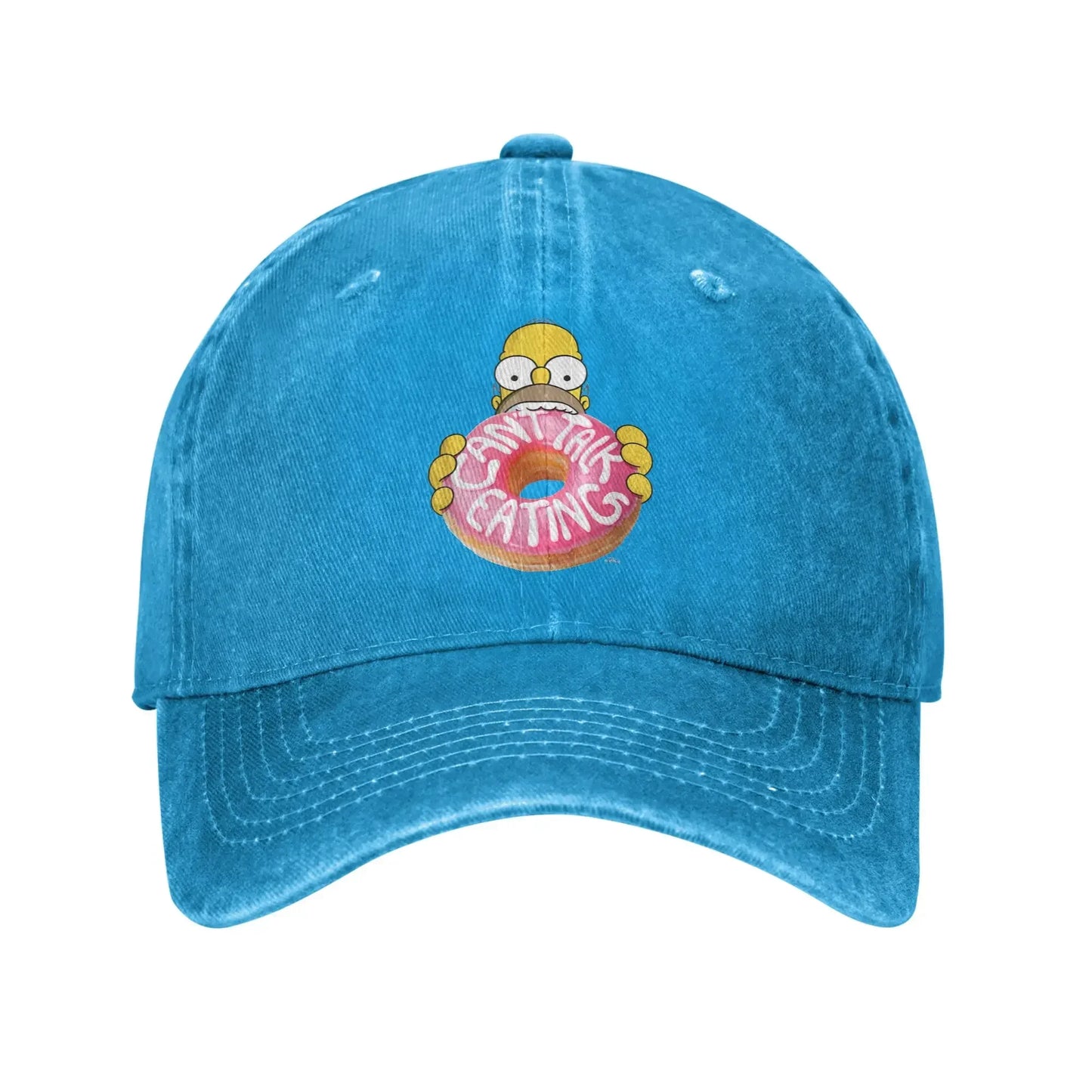 The S-simpson Homer Can't Talk Eating Donut Baseball Cap