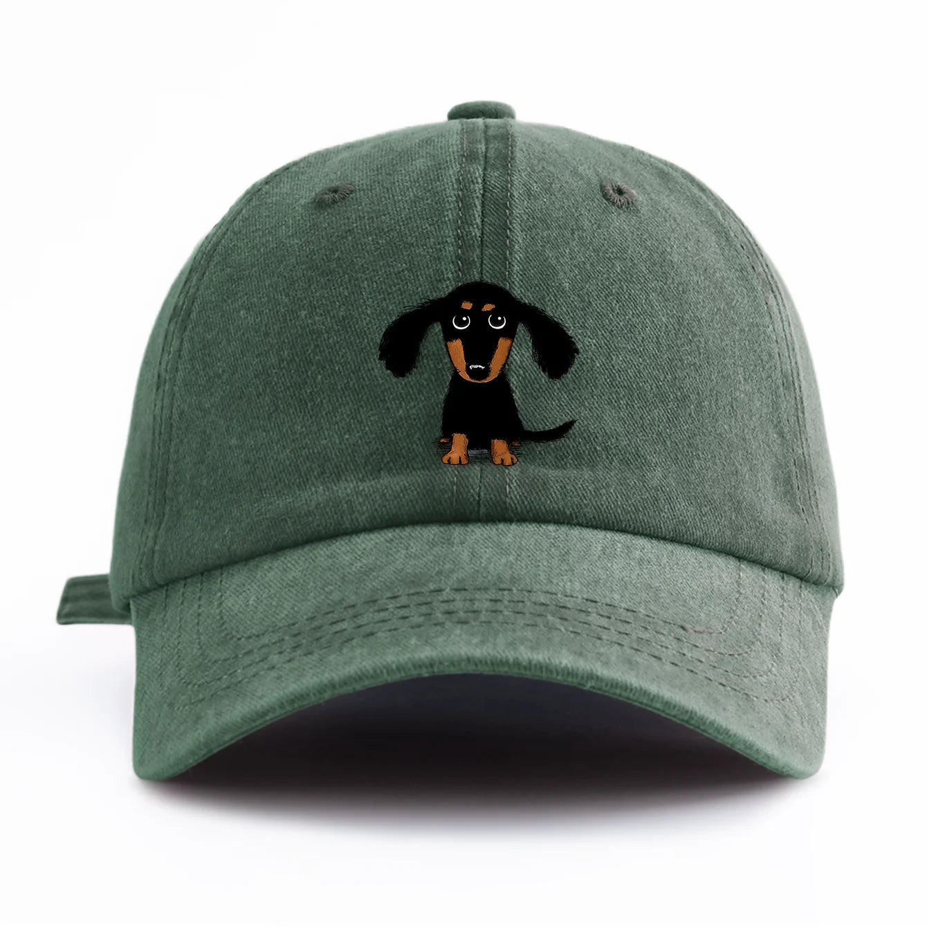 Dachshund Print Washed Baseball Cap For Adults