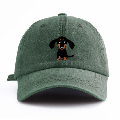 Dachshund Print Washed Baseball Cap For Adults