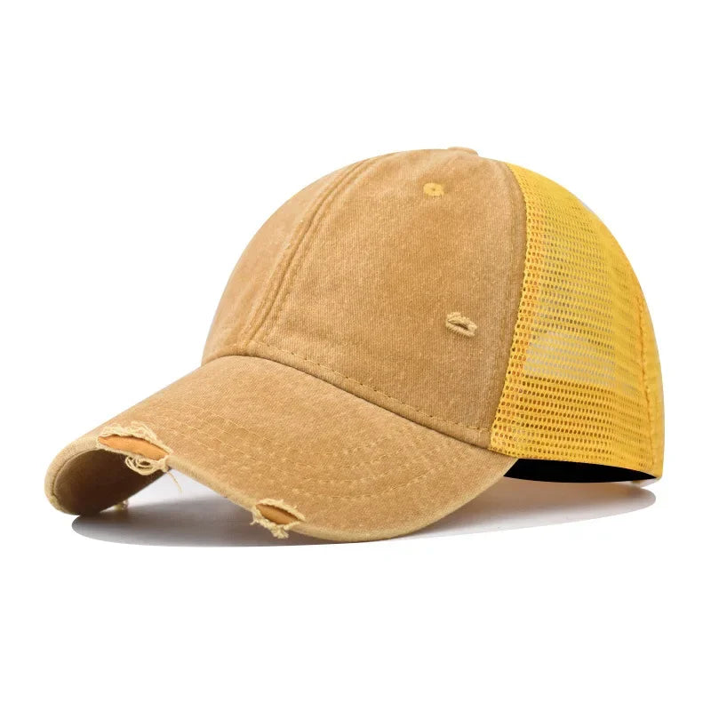 Baseball Cap Made Old Ripped Light Board Caps Men Women