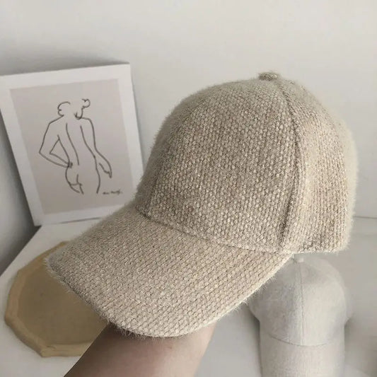 Warm Rabbit Fur Snapback Cap