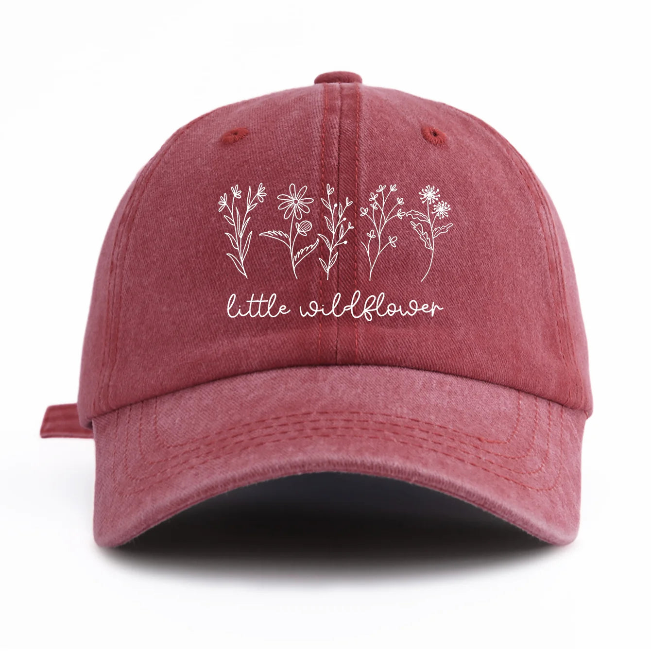 Wild Flowers Print Washed Baseball Cap For Adults