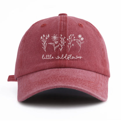 Wild Flowers Print Washed Baseball Cap For Adults