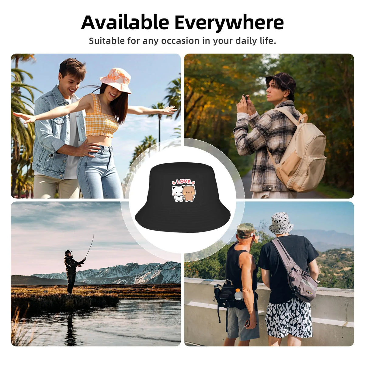 Bubu Dudu Love Story Bucket Hat Panda Bear