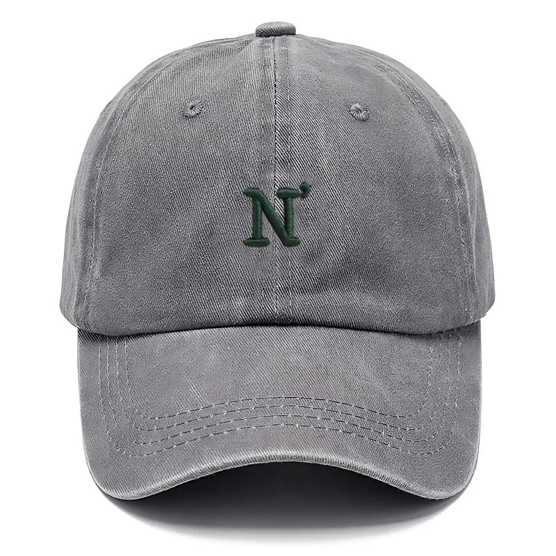 N Unisex Baseball Cap Distressed Fashion Dad Hat Casual Streetwear