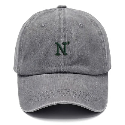 N Unisex Baseball Cap Distressed Fashion Dad Hat Casual Streetwear