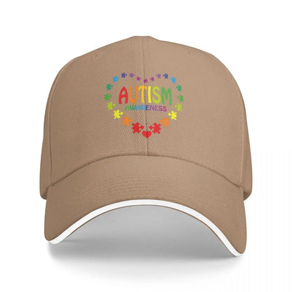 Unisex Baseball Hats Love Heart Autism Awareness Baseball Caps Hip Hop Cap