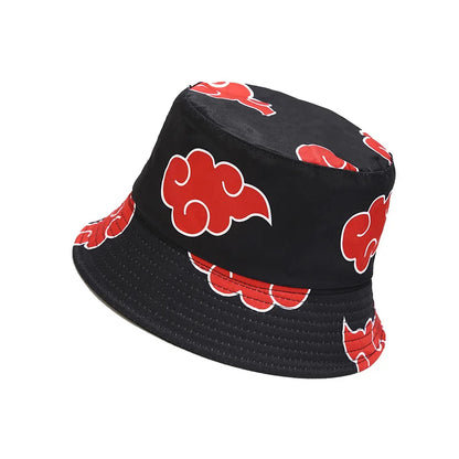 Rimiut Red Cloud Anime Cartoon Embroidery Bucket Hat Cotton