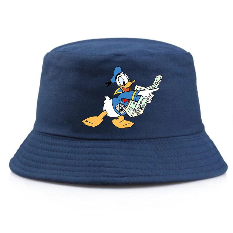 Donald Duck Bucket Hat Daily Hip Hop Amusing Cartoon Vintage Stylish Fisherman Cap