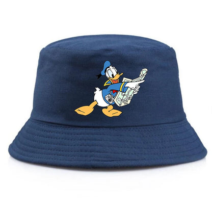 Donald Duck Bucket Hat Daily Hip Hop Amusing Cartoon Vintage Stylish Fisherman Cap
