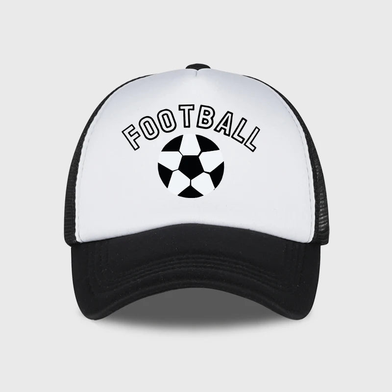 “FOOTBALL” Football-Print Sponge Mesh Cap Baseball Cap