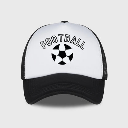 “FOOTBALL” Football-Print Sponge Mesh Cap Baseball Cap