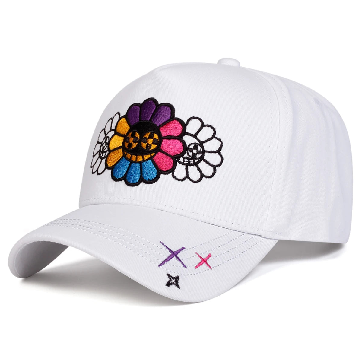 Unisex Colorful Sunflower Embroidery Baseball Caps Spring And Autumn