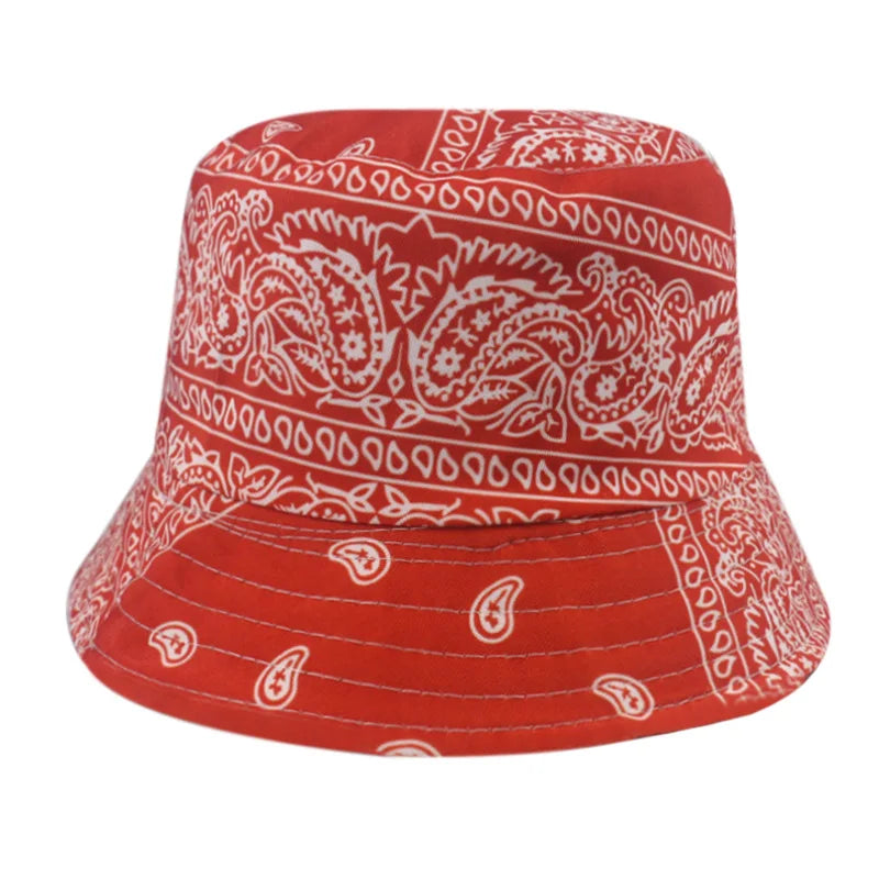 Spring Summer Cashew Print Cap Holiday Sun-Proof Bucket Hat Unisex