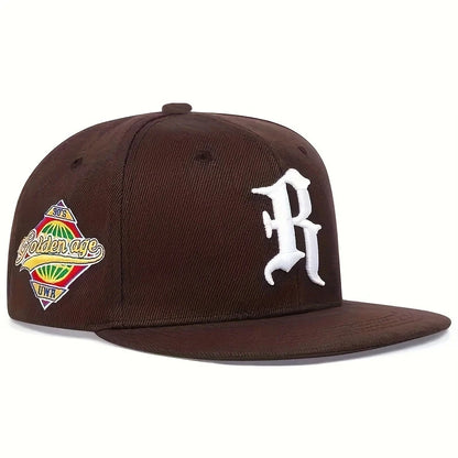 Casual Hip-Hop Punk Letter Embroidered Flat-Brimmed Snapback Cap