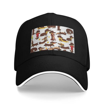 Funny Dachshund A Cute Cartoon Dog Pattern Cap Baseball Caps