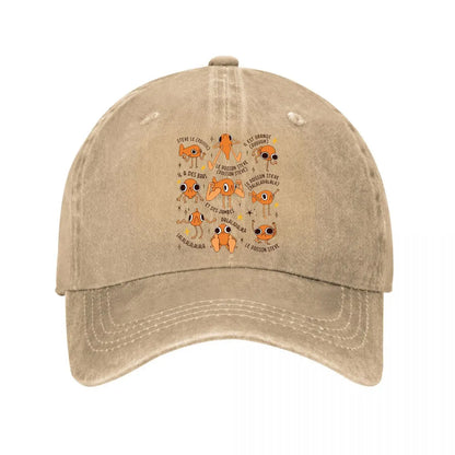 Le Poisson Steve Funny Orange Fish Meme French Baseball Cap