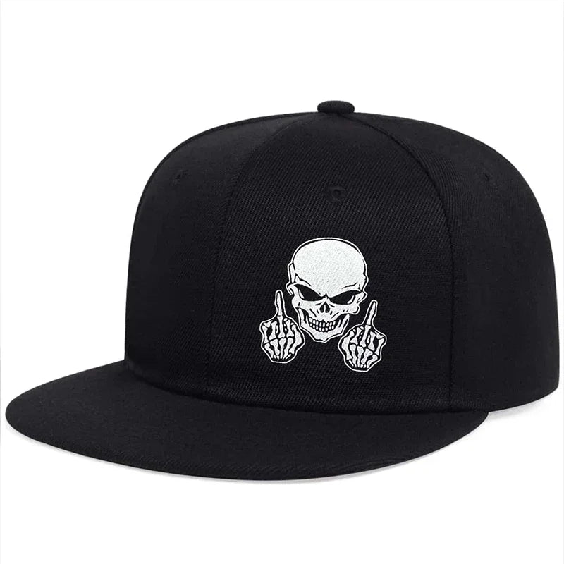 Unisex Skeleton Finger Embroidery Hip-hop Hats Snapback Cap Baseball Caps