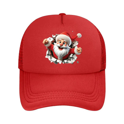 Christmas Santa 3D Broken Wall Graphic 2026 Mesh Baseball Cap