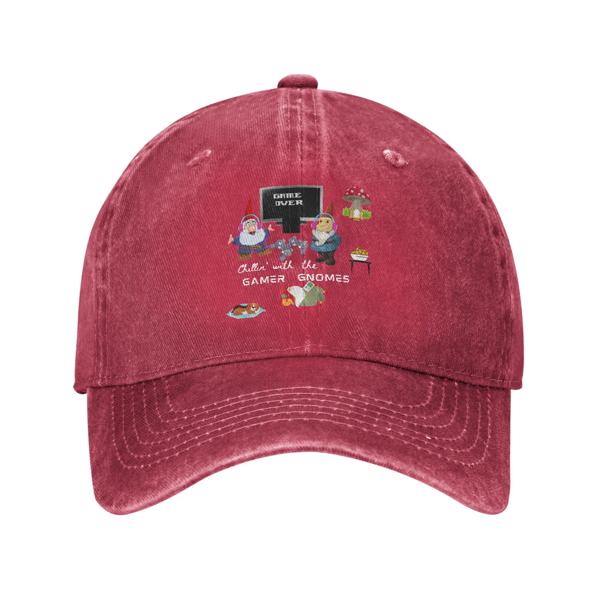 Fashion Video Games Gamer Gnomes Chilling Out Enjoying Life Baseball Cap