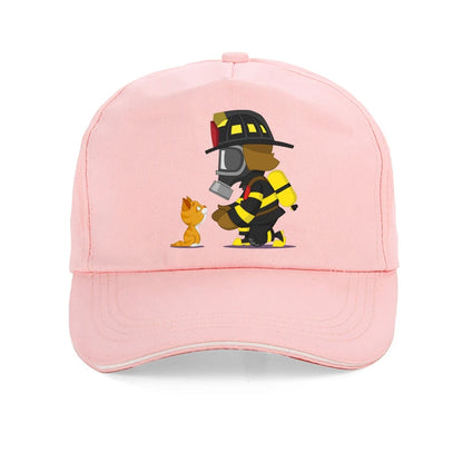 Rescues Kitten Men Baseball Cap Fashion Firefighter Hero Fight Fire