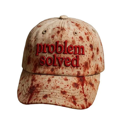 Halloween Theme Embroidery Problem Solved Bloody Hat Horror Baseball Caps