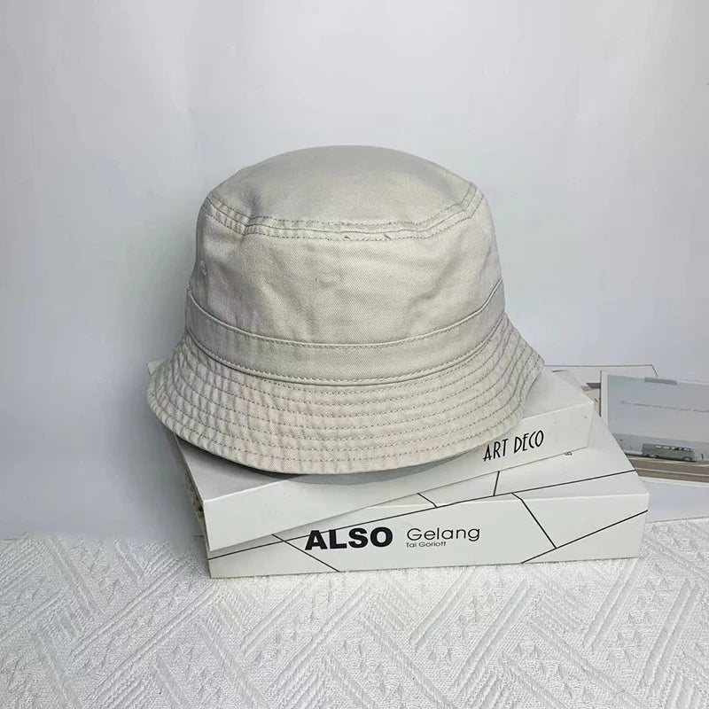 Japanese Style Cotton Simple Bucket Hat For Men Women