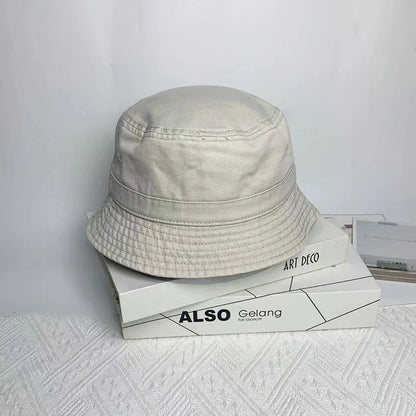 Japanese Style Cotton Simple Bucket Hat For Men Women