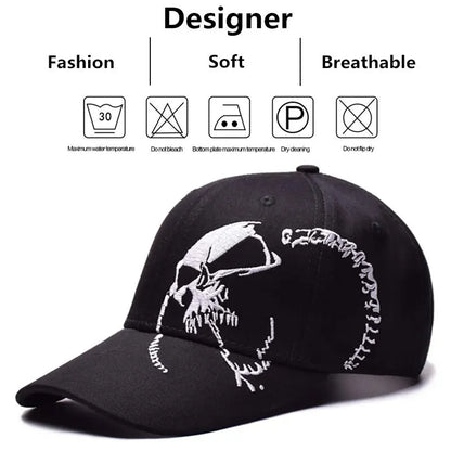 Side Skull Pattern Embroidery Baseball Caps