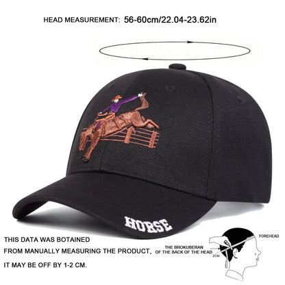 Unisex HORSE Riding Embroidery Baseball Caps