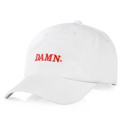 Letter DAMN Embroidery Baseball Cap Stitched Hip-hop Rapper Distressed Faded Cap