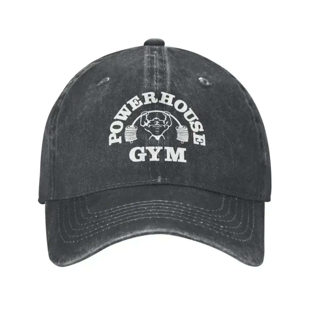 Classic Denim Powerhouse Gym Baseball Caps For Men Women