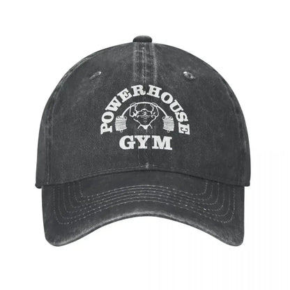 Classic Denim Powerhouse Gym Baseball Caps For Men Women