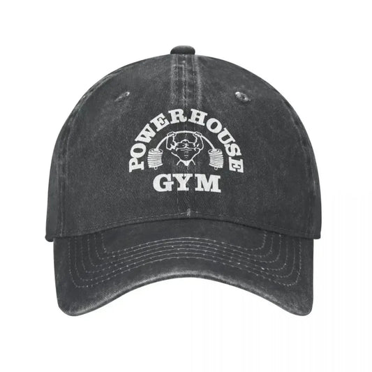Classic Denim Powerhouse Gym Baseball Caps For Men Women