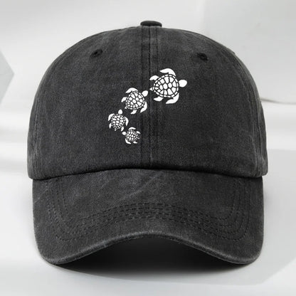Fun Cartoon Turtle Print Baseball Cap