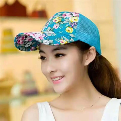 Creative Mesh Baseball Cap Colorful Flower Printed Hip Hop