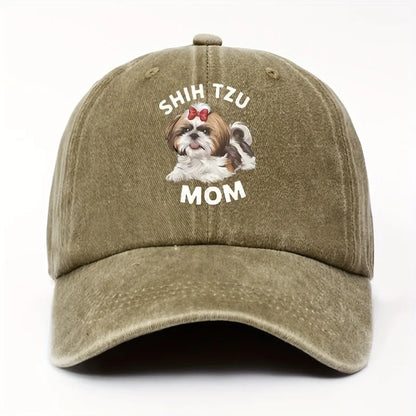 Shih Tzu Mom Red Bow Tie Baseball Cap