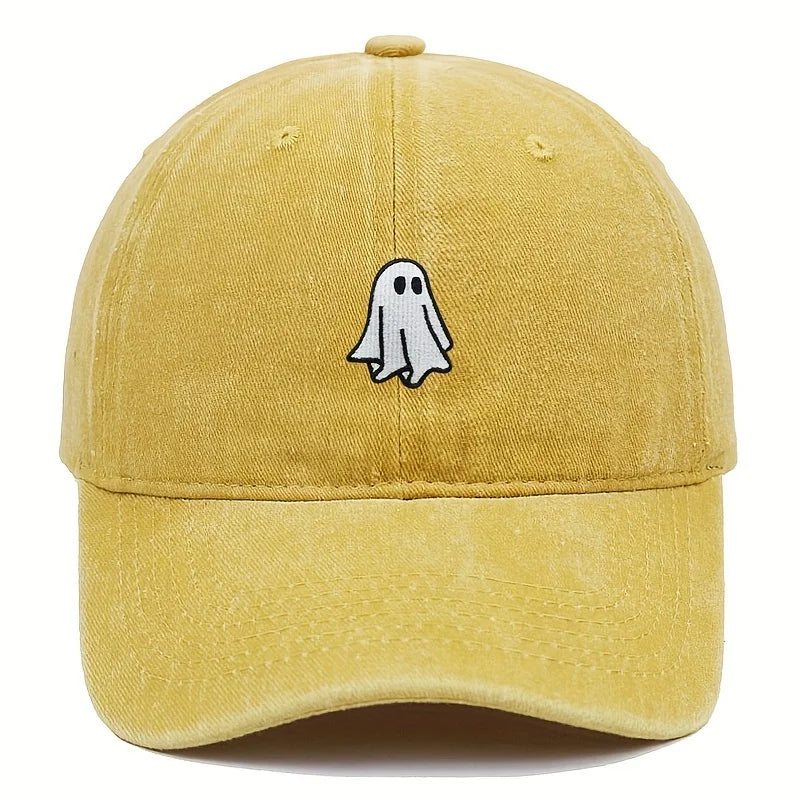 Halloween Embroidered Baseball Hat with Cute Ghost for Men and Women