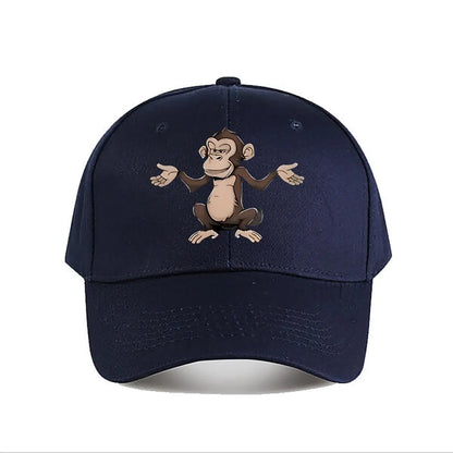 Funny Cartoon Monkey Vinyl Wall Decor Baseball Cap