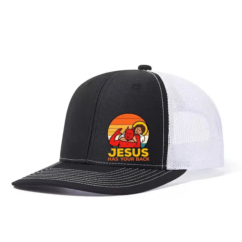 JESUS HAS YOUR BACK Printed Adjustable Baseball Cap