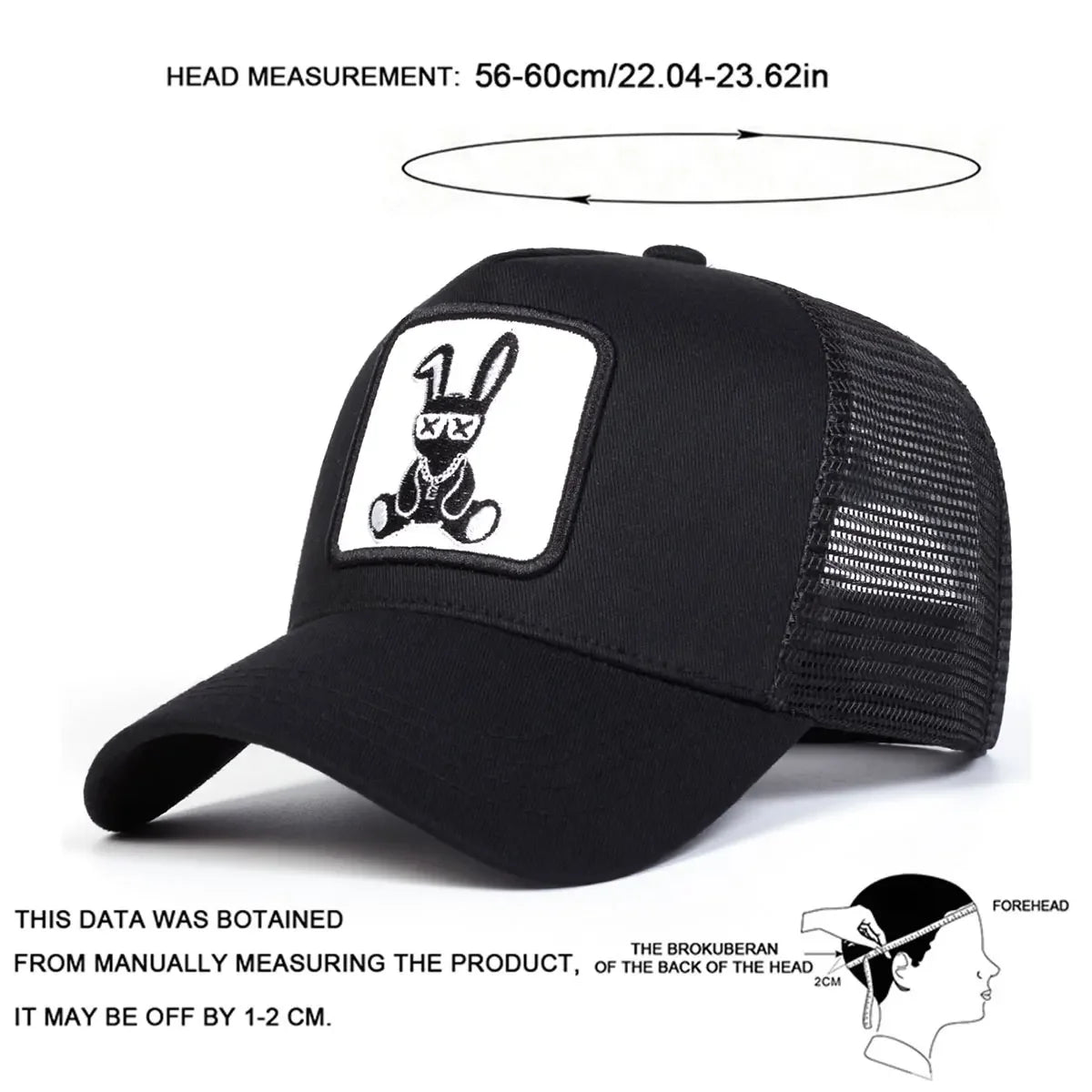 Unisex Cartoon Rabbit Embroidery Baseball Caps
