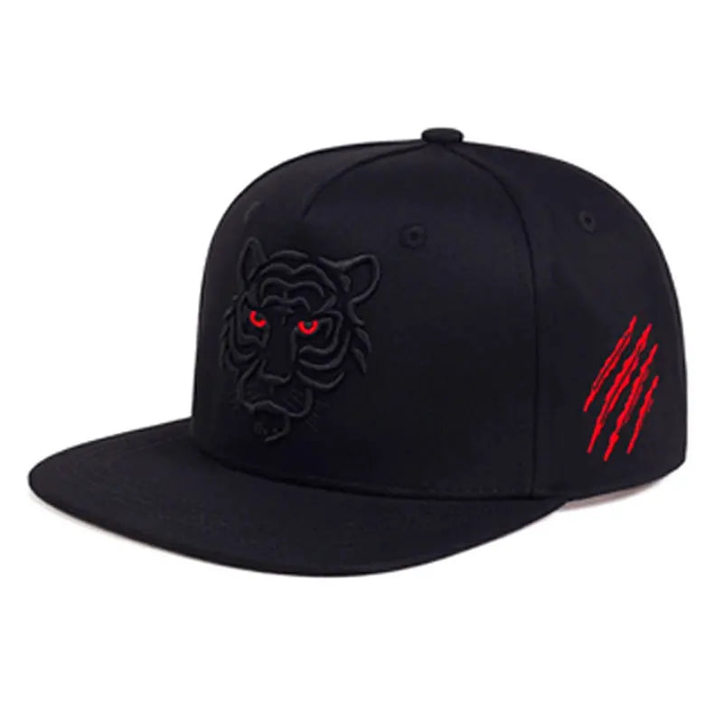 New Cotton Black Tiger Embroidery Baseball Cap