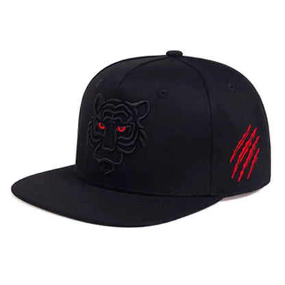 New Cotton Black Tiger Embroidery Baseball Cap