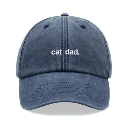 Cat Dad Retro Washed Baseball Cap