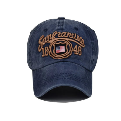 Cross-border New Cotton American Flag Distressed Washed Baseball Cap