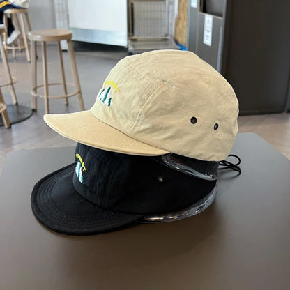 Short Brim Embroidery Baseball Cap