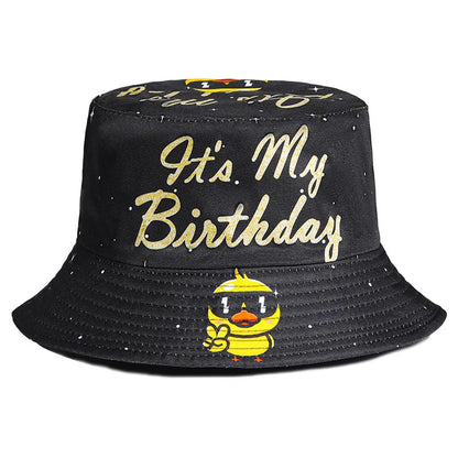 Rock Street Style Duck Chicken Letter Beer Bucket Hat