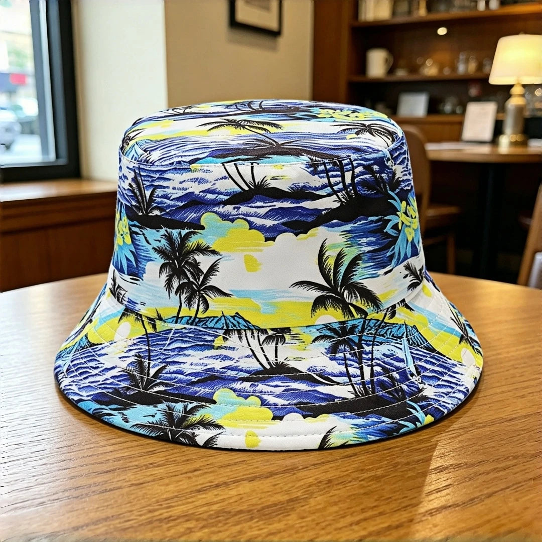 Hawaii Coconut Tree Wide-Brimmed Stylish Classic Bucket Hat